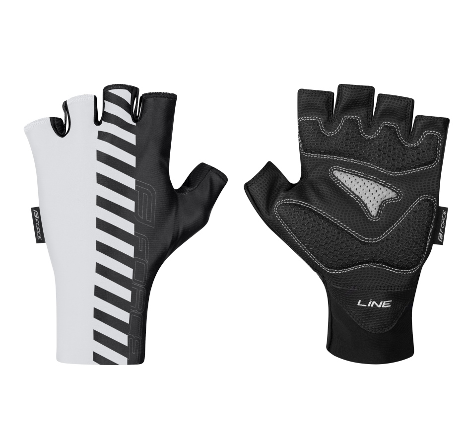 gloves FORCE LINE w/o fastening, white-black L