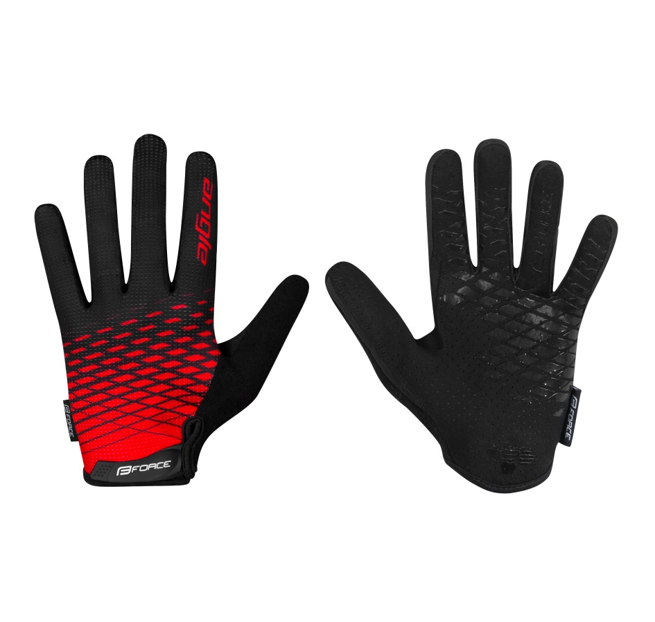 gloves FORCE MTB ANGLE summer, red-black