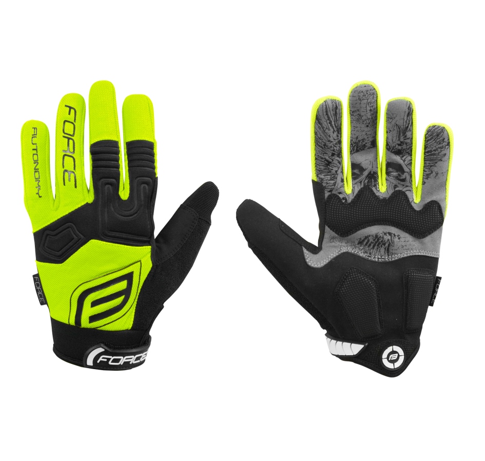 gloves FORCE MTB AUTONOMY, fluo 