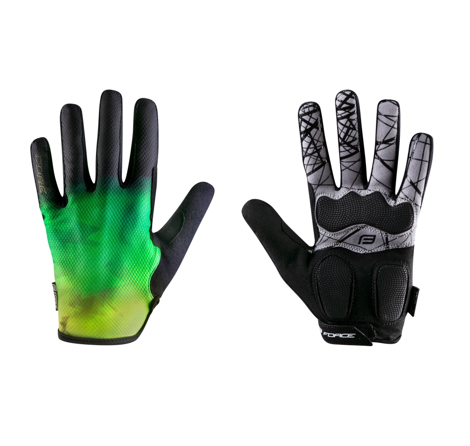 gloves FORCE MTB CORE summer, fluo-green