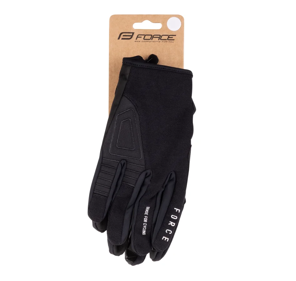 gloves FORCE MTB CRAG, black