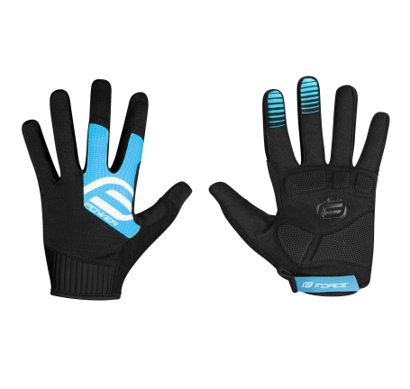 gloves FORCE MTB POWER, black-blue 