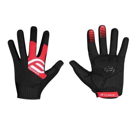 gloves FORCE MTB POWER, black-red