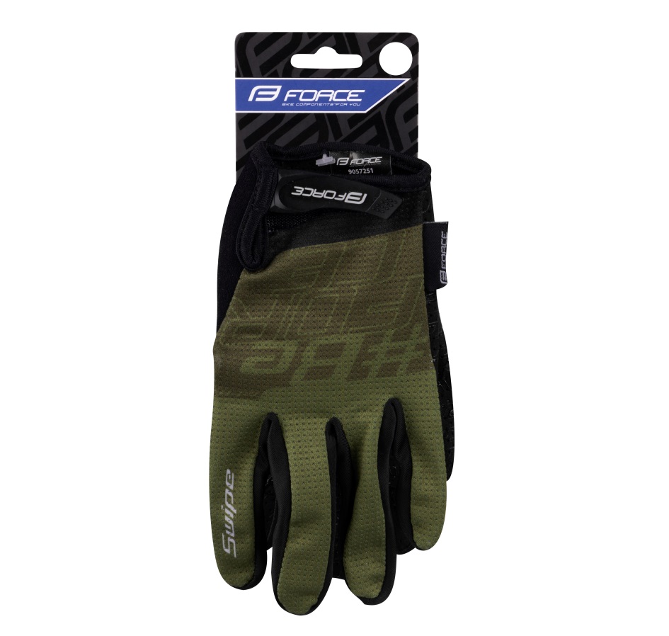 gloves FORCE MTB SWIPE summer, army