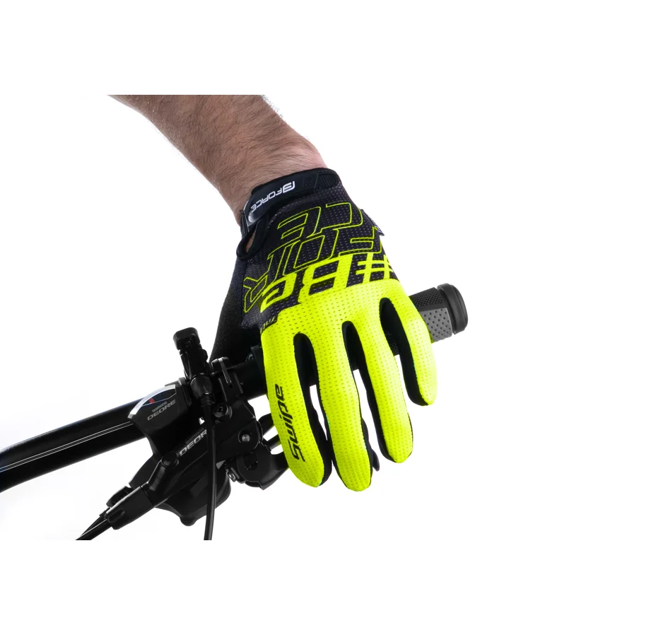 gloves FORCE MTB SWIPE summer, black-fluo
