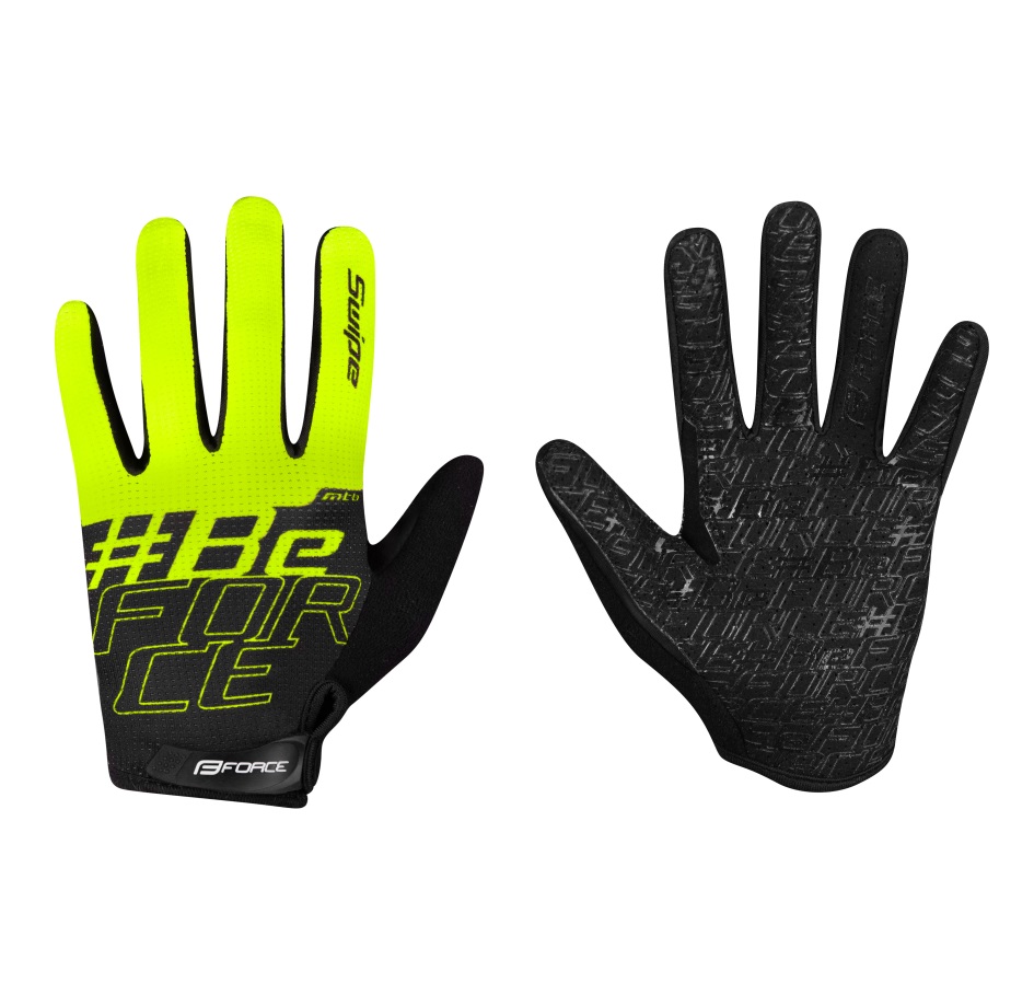 gloves FORCE MTB SWIPE summer, black-fluo