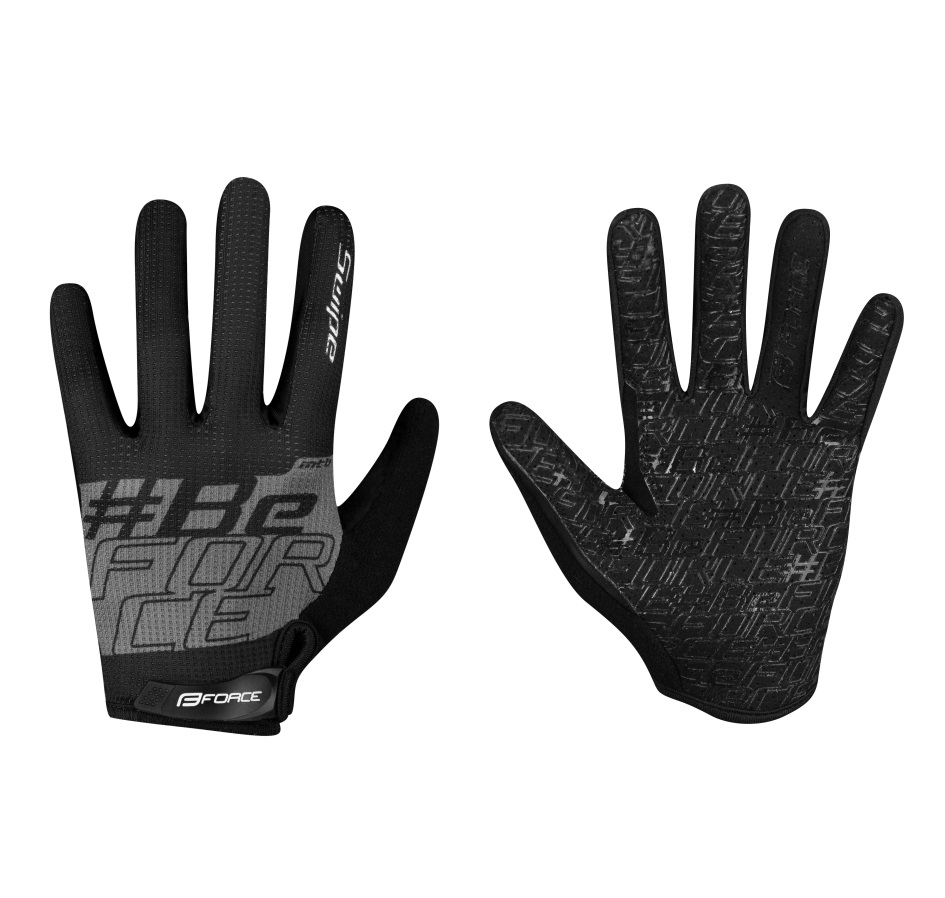 gloves FORCE MTB SWIPE summer, black-grey