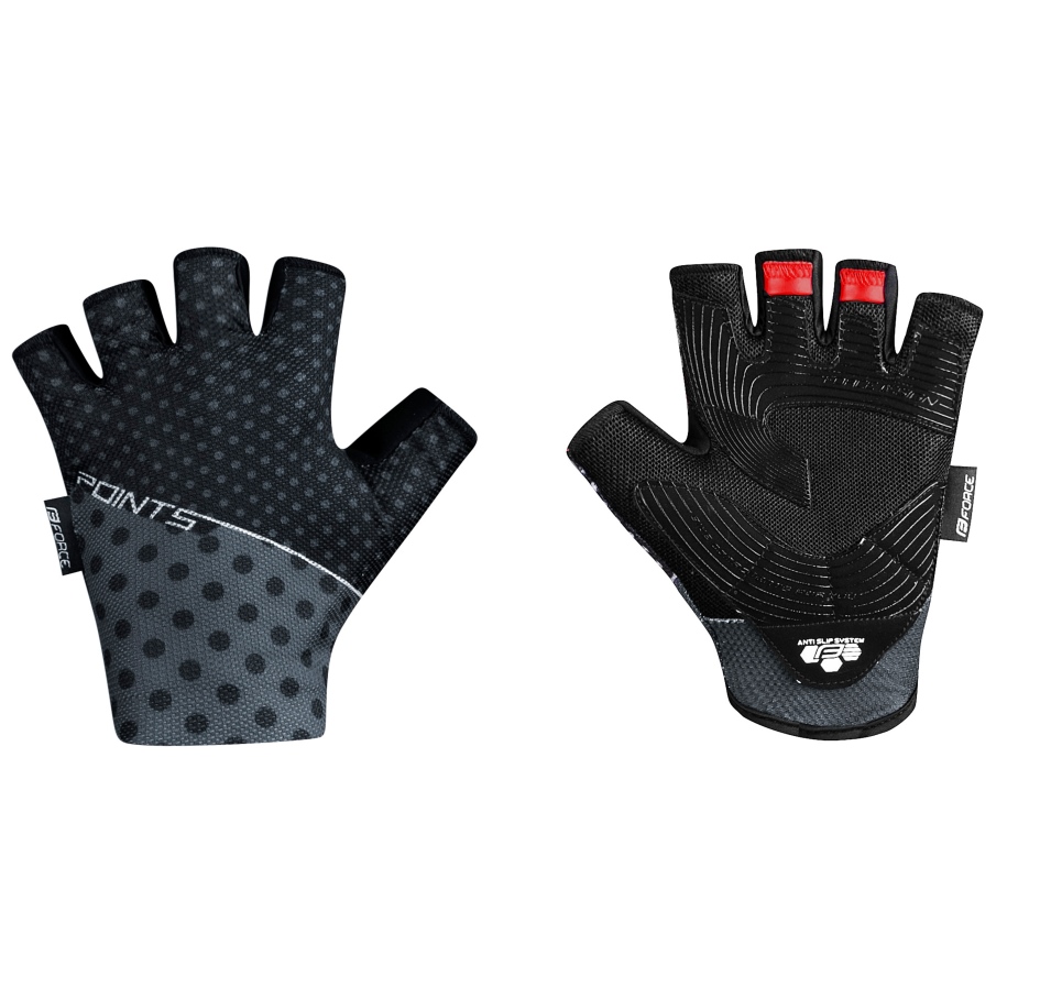 gloves FORCE POINTS w/o fastening,black-grey S