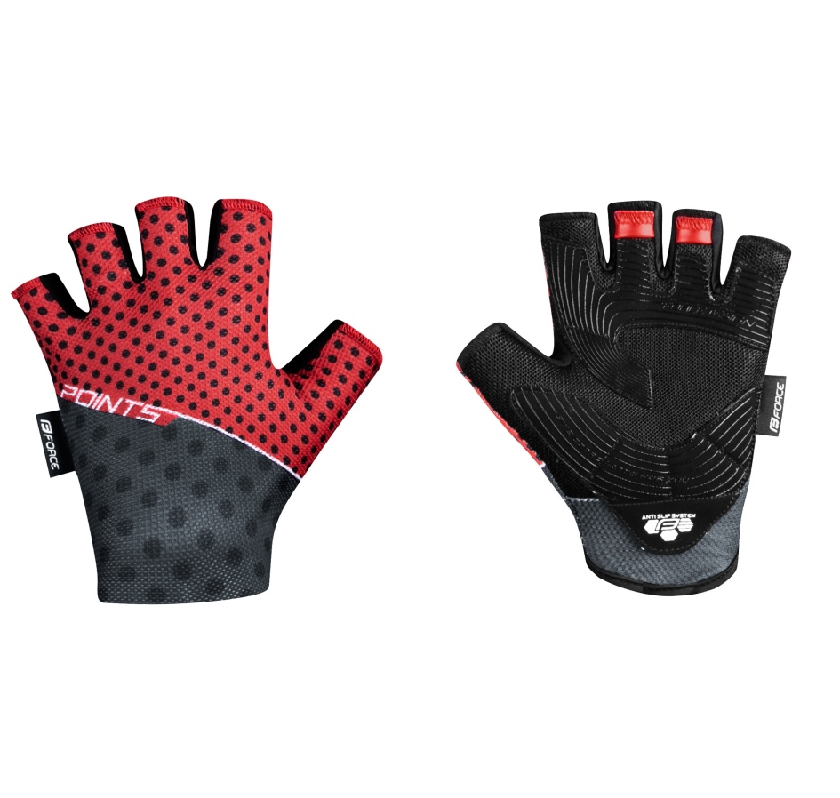 gloves FORCE POINTS w/o fastening,red-black