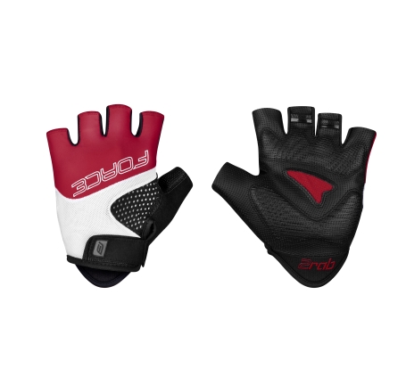gloves FORCE RAB 2 gel, black-red-white