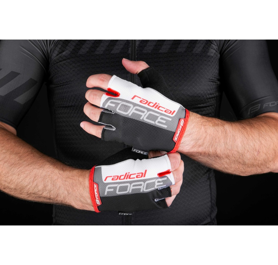 gloves FORCE RADICAL, black-white-red 