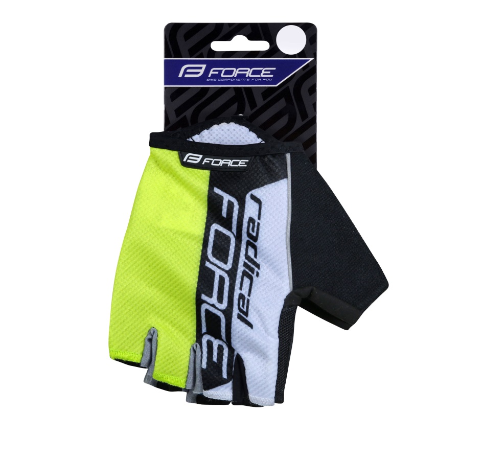 gloves FORCE RADICAL, fluo-white-black 