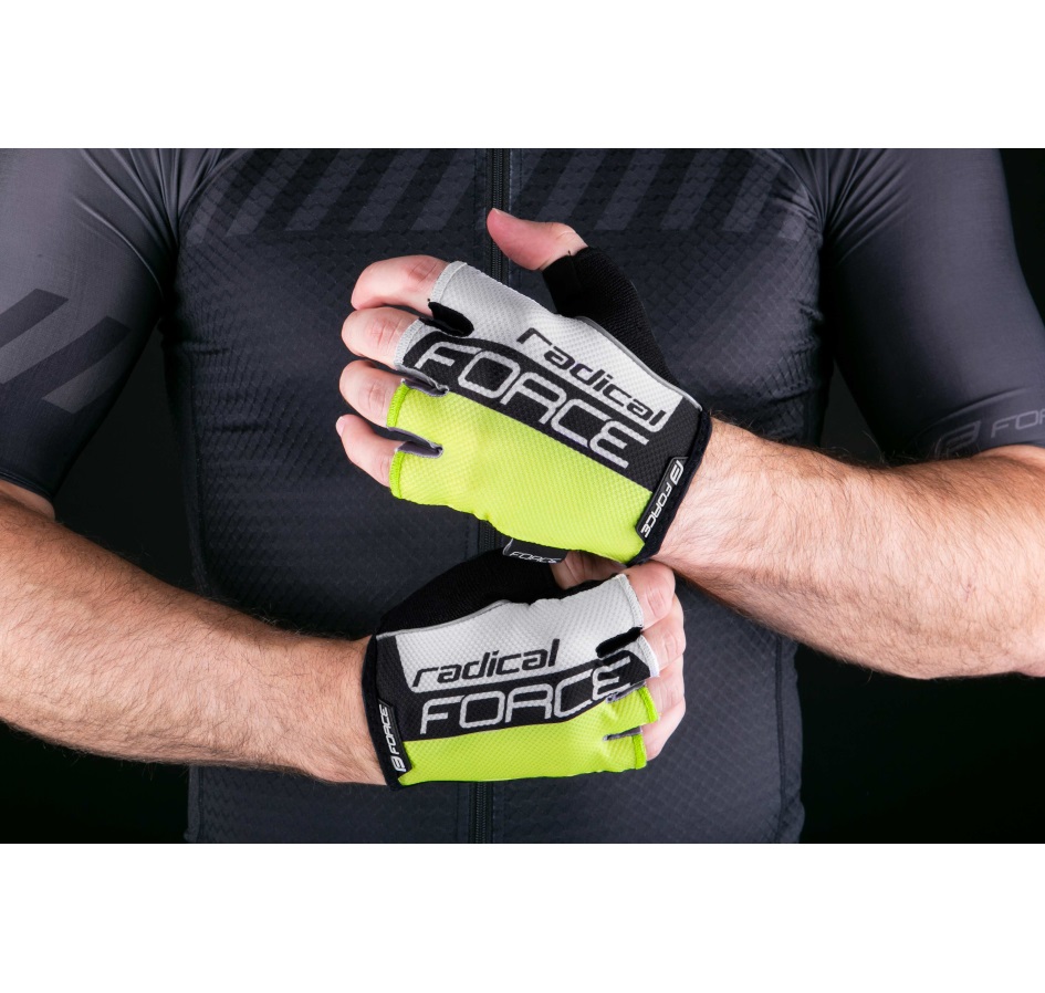 gloves FORCE RADICAL, fluo-white-black 