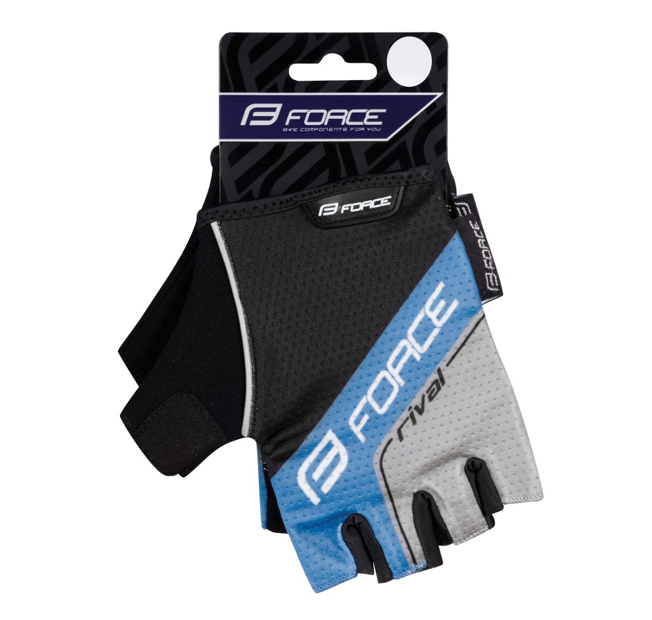 gloves FORCE RIVAL, black-blue