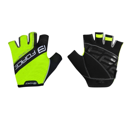 gloves FORCE RIVAL, fluo-black 