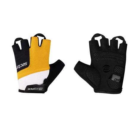 gloves FORCE SECTOR gel, black-yellow 