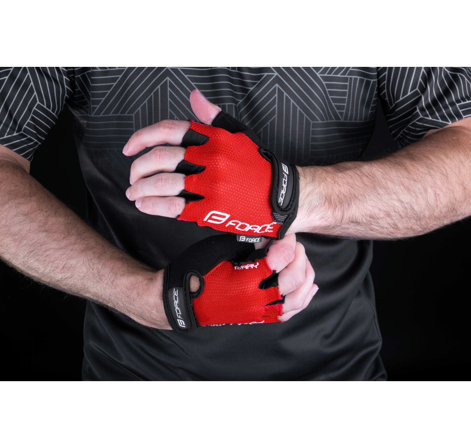 gloves FORCE TERRY, red 