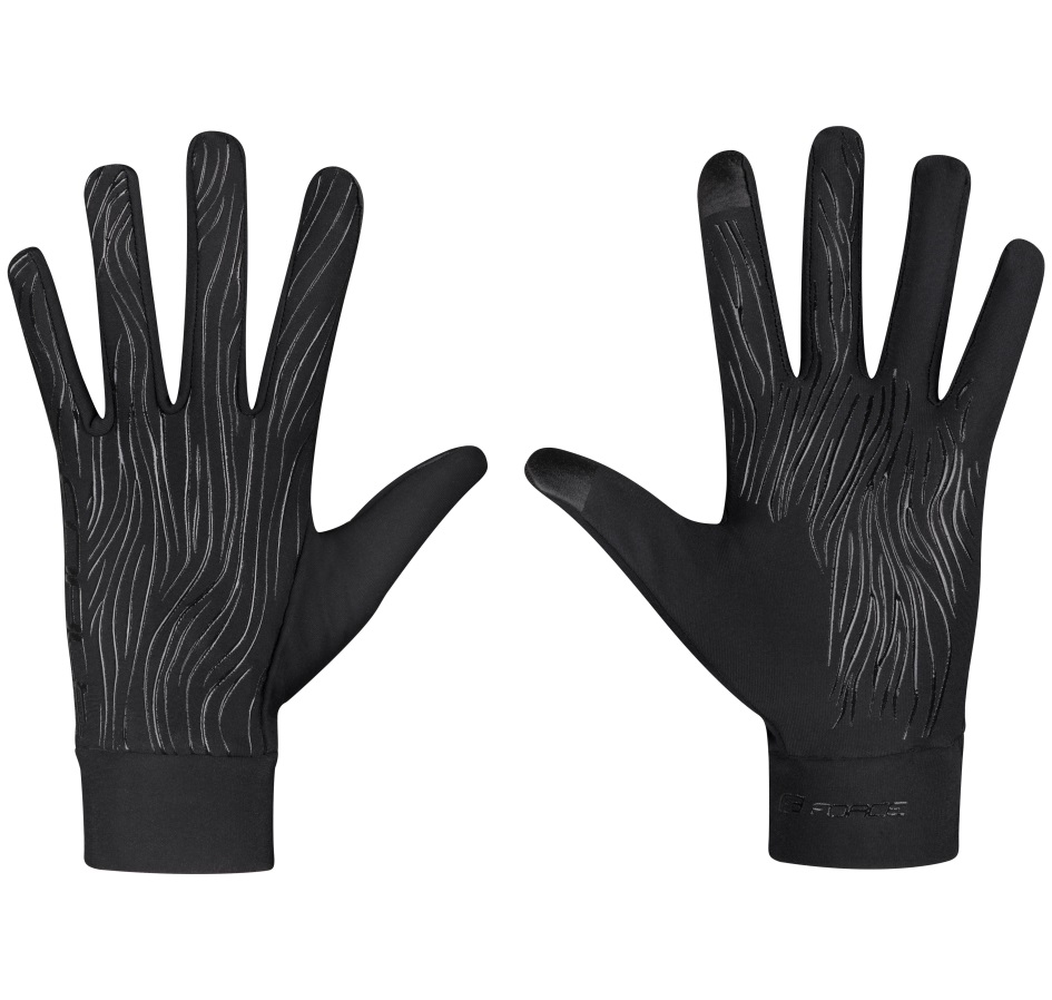 gloves FORCE TIGER spring-autumn, black