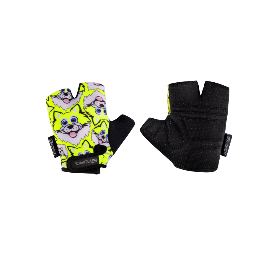 gloves FORCE WOLFIE KID, fluo