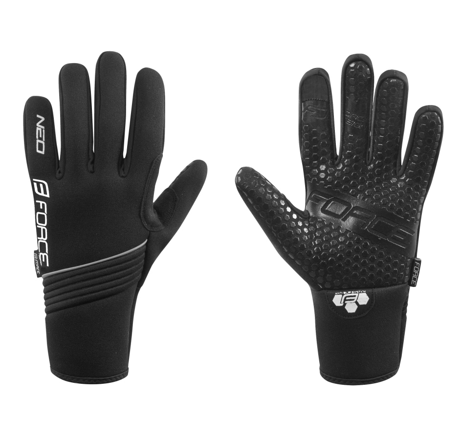 gloves neoprene FORCE NEO, black 