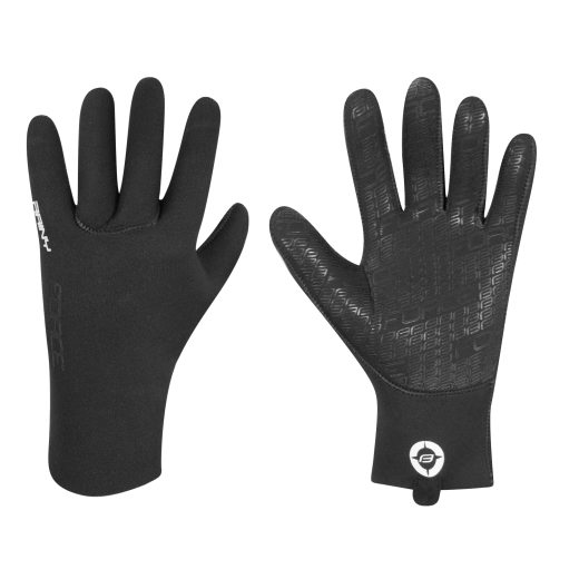 gloves neoprene FORCE RAINY, black 