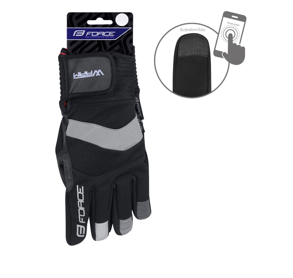 gloves winter FORCE WARM, black