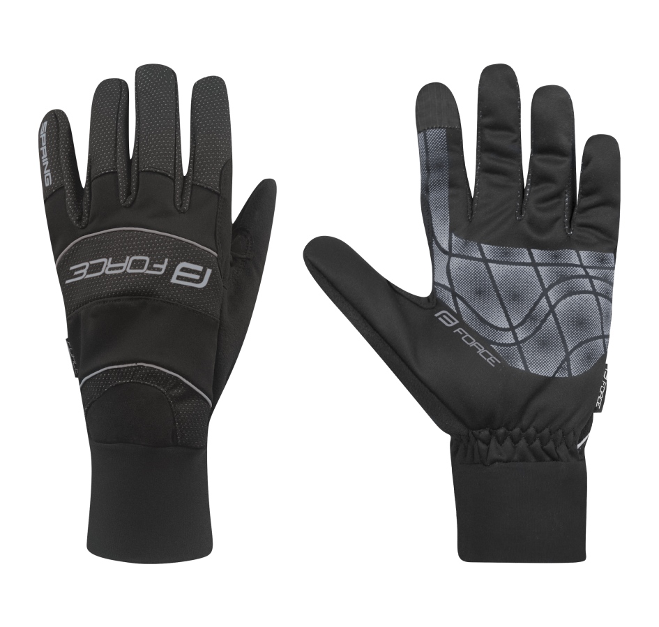 gloves winter FORCE WINDSTER SPRING, black