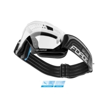 goggles F GRIME downhill white-black, clear lens