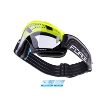 goggles FORCE GRIME downhill bl-fluo, clear lens