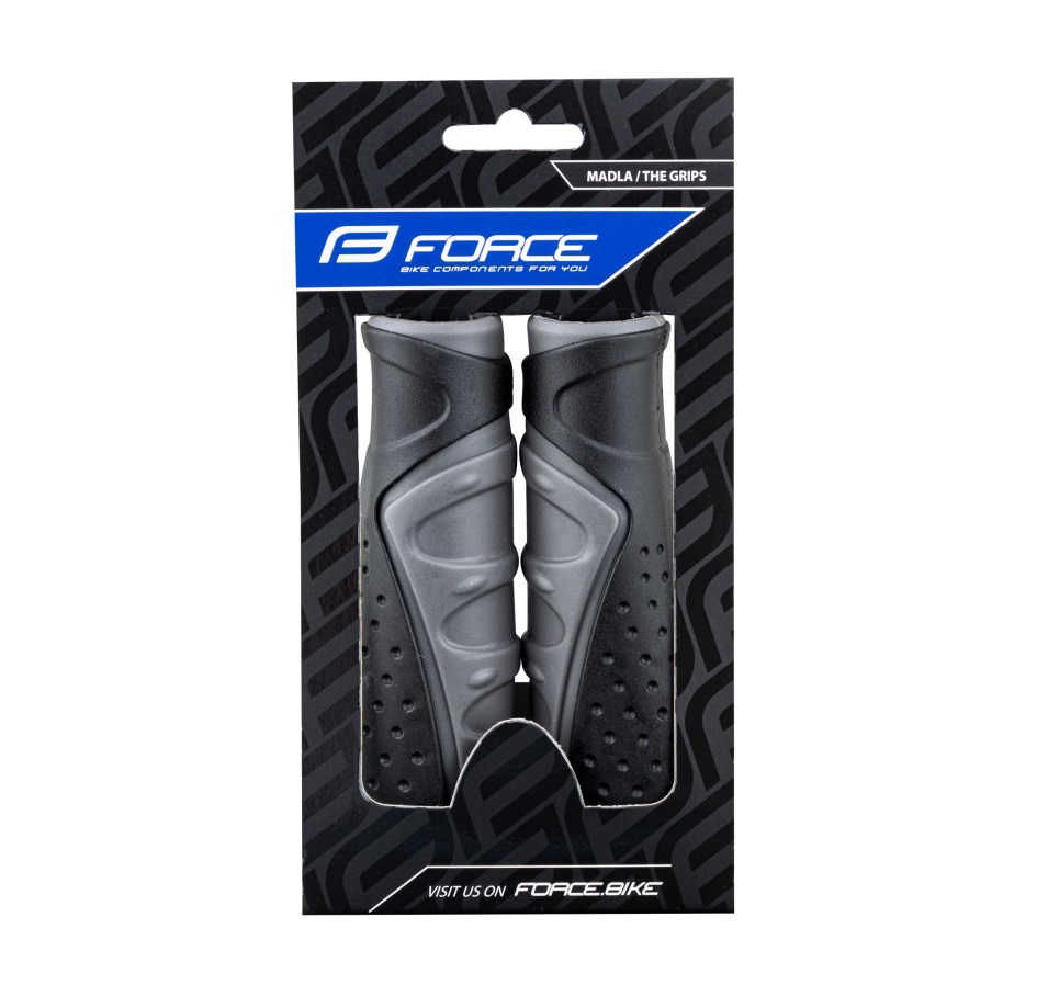 grips FORCE rubber shaped, black-grey, packed