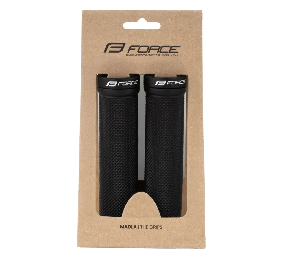 grips FORCE rubber with locking, black, packed