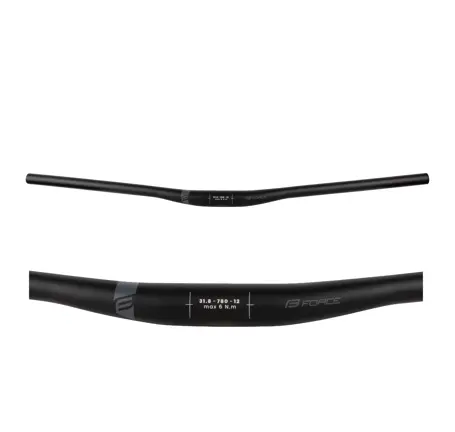 handlebar F TEAM-12 rised 31,8/780mm Al, mat.black