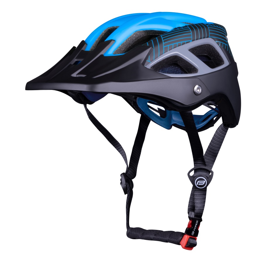 helmet FORCE AVES MTB, black-blue, matt