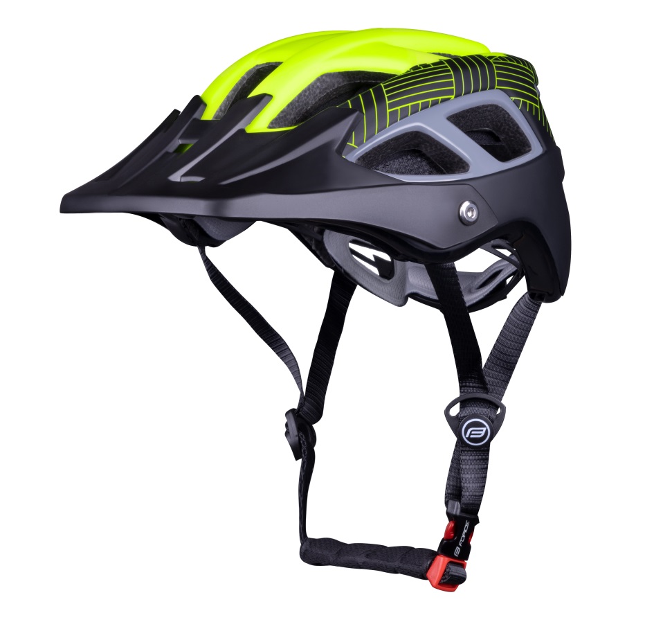 helmet FORCE AVES MTB, fluo-black matt