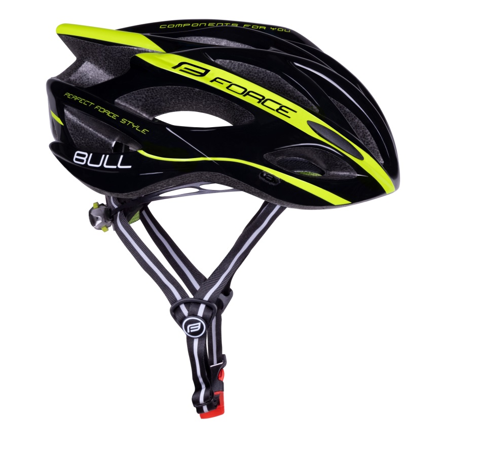 helmet FORCE BULL, black-fluo
