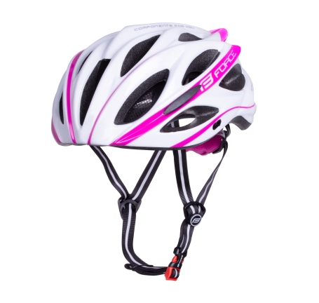 helmet FORCE BULL, white-pink