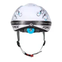 helmet FORCE FUN FLOWERS child, white-grey-blue 