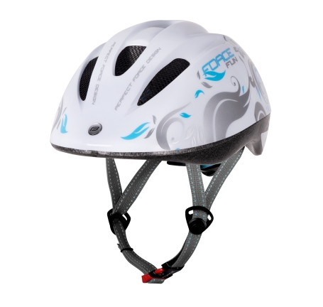 helmet FORCE FUN FLOWERS child, white-grey-blue 