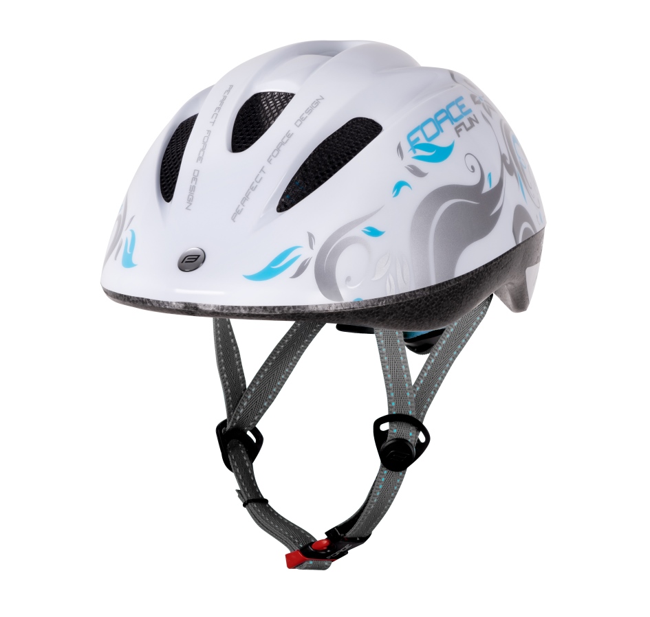helmet FORCE FUN FLOWERS child, white-grey-blue M