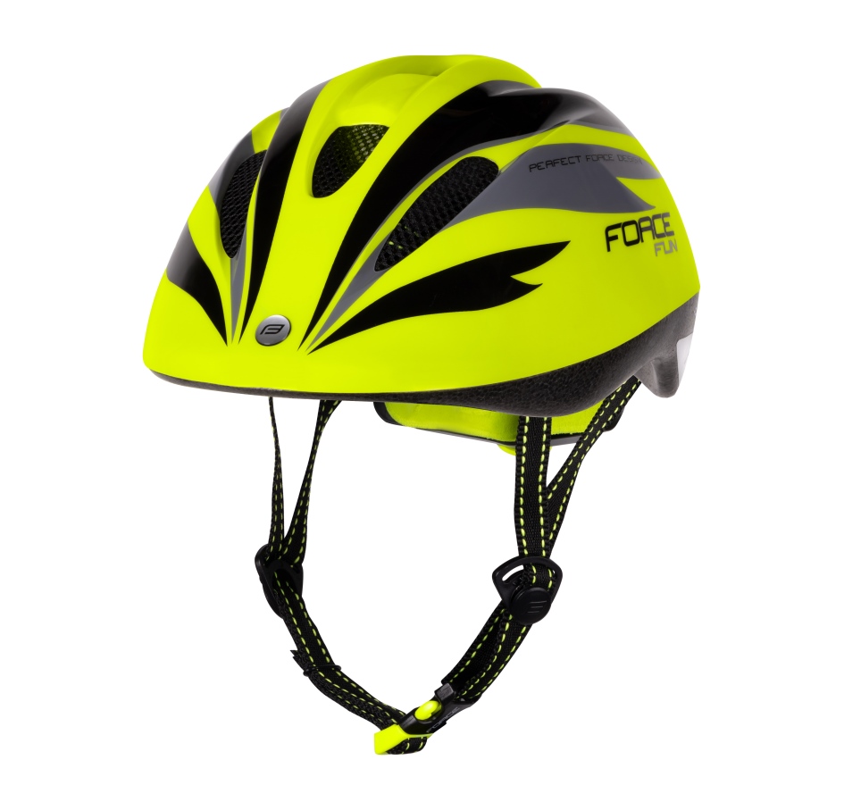 helmet FORCE FUN STRIPES child, fluo-black-grey 