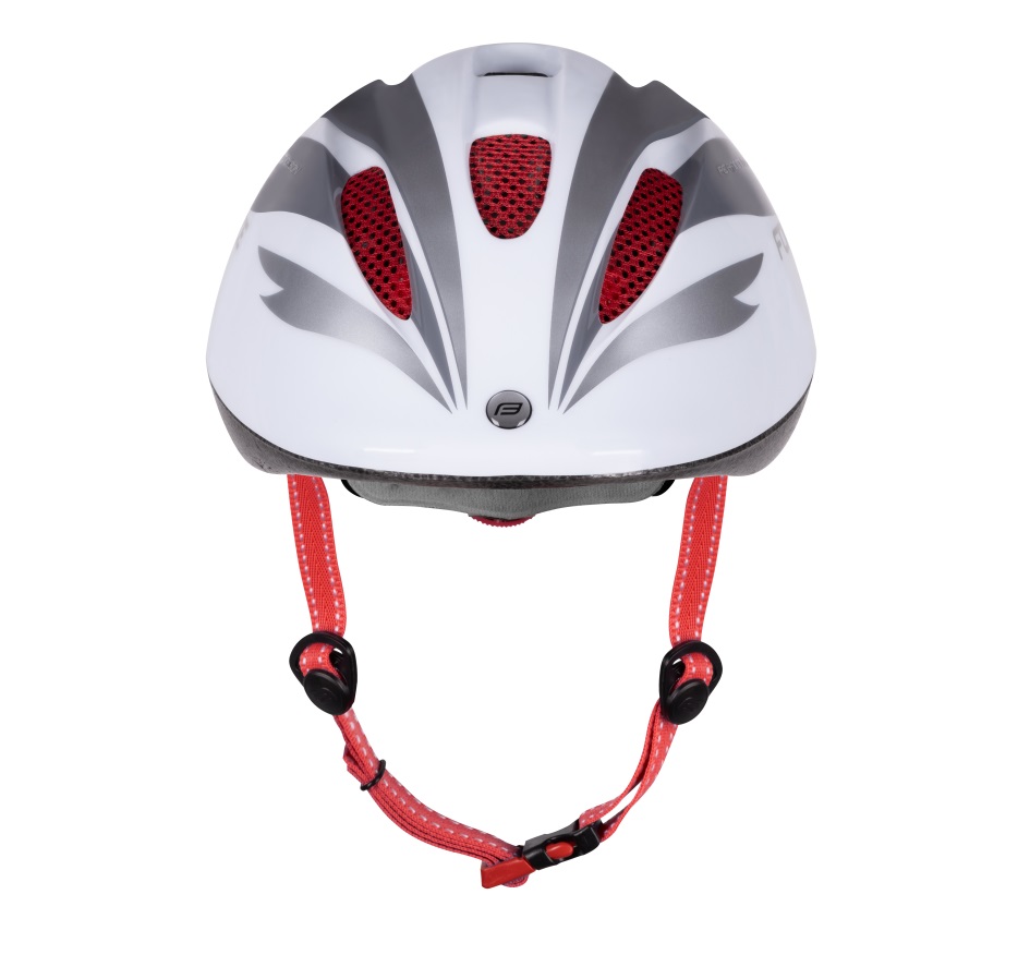 helmet FORCE FUN STRIPES child, white-grey-red  