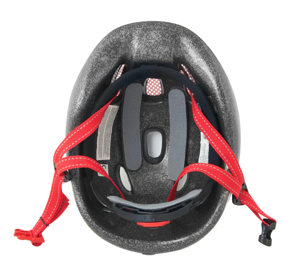 helmet FORCE FUN STRIPES child, white-grey-red  