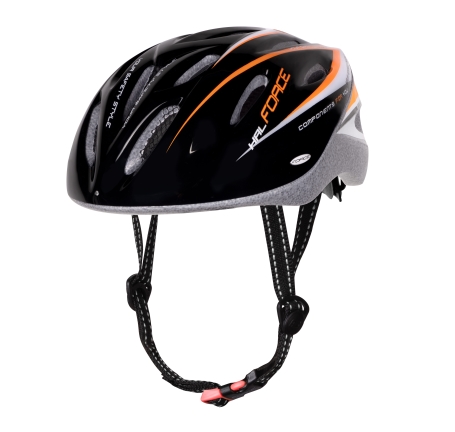 helmet FORCE HAL, black-orange-white