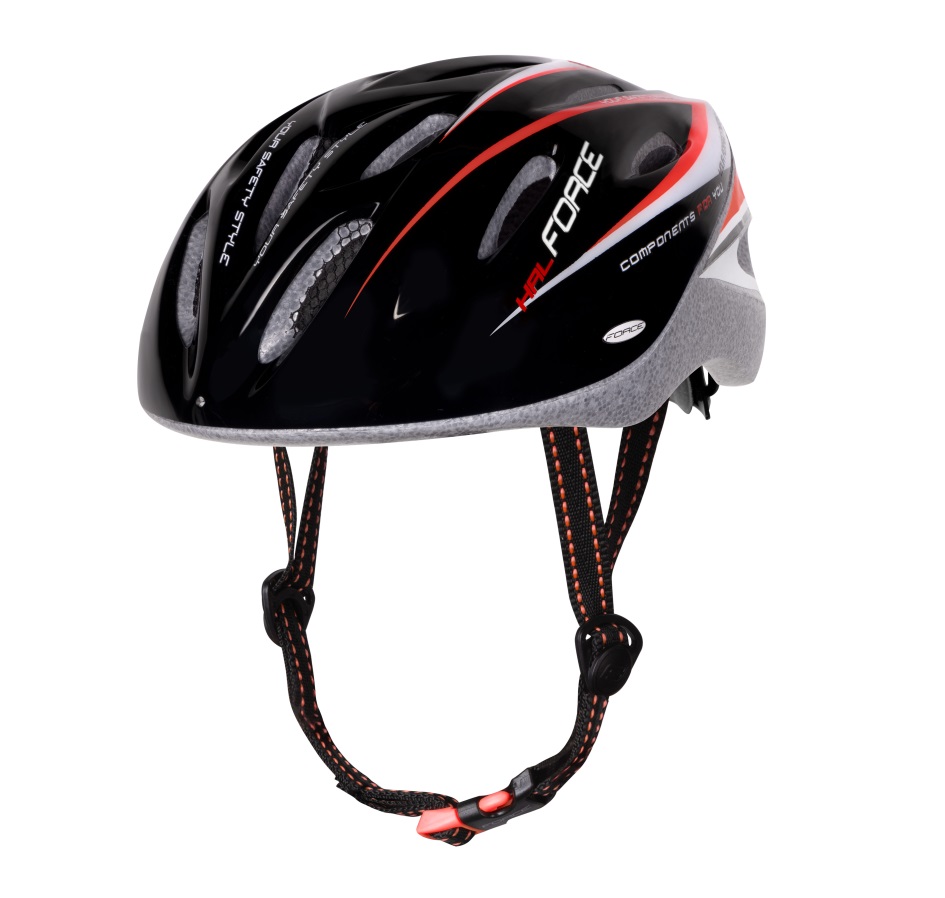 helmet FORCE HAL, black-red-white 