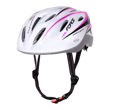 helmet FORCE HAL, white-pink 