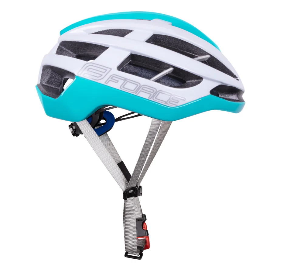 helmet FORCE LYNX, white-turquoise