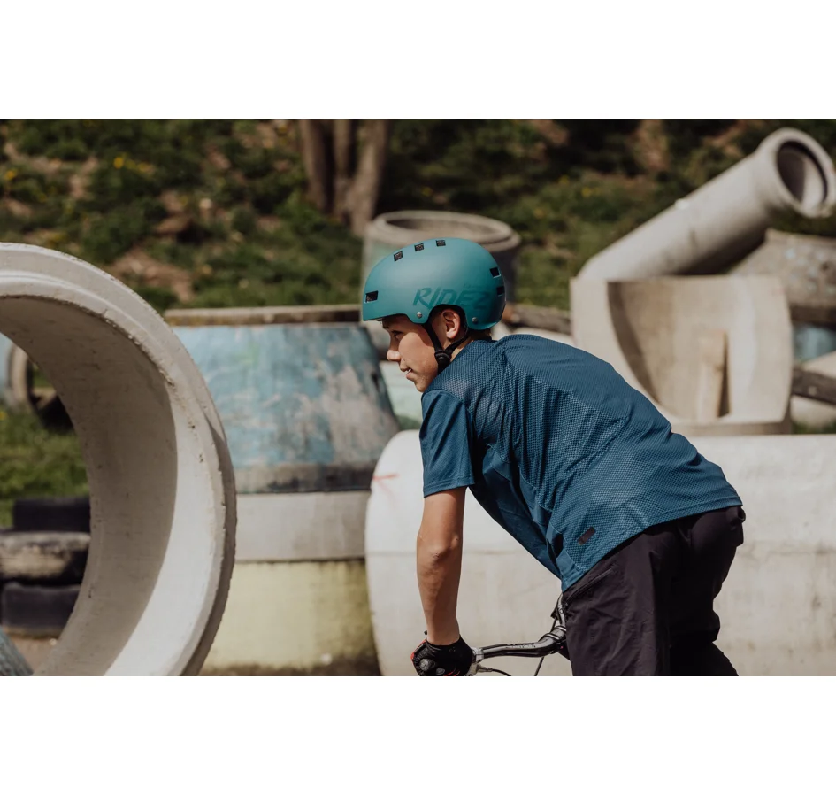 helmet FORCE RIDEZ BMX, teal matt