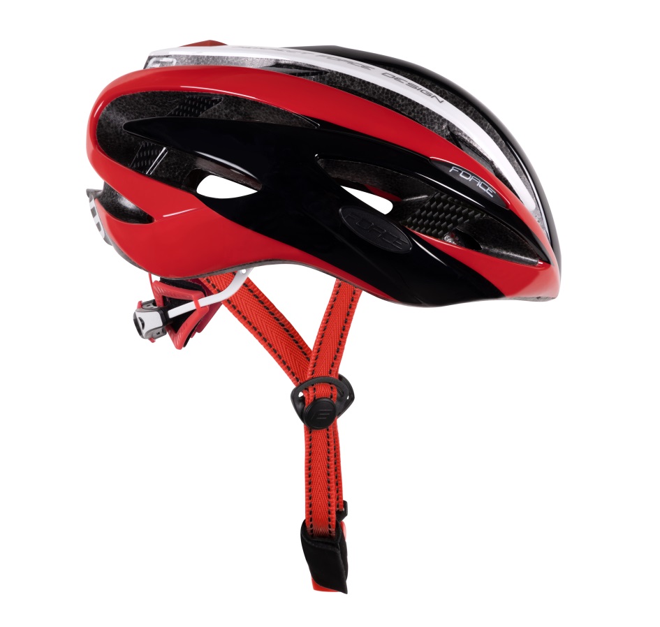 helmet FORCE ROAD, black-red-white