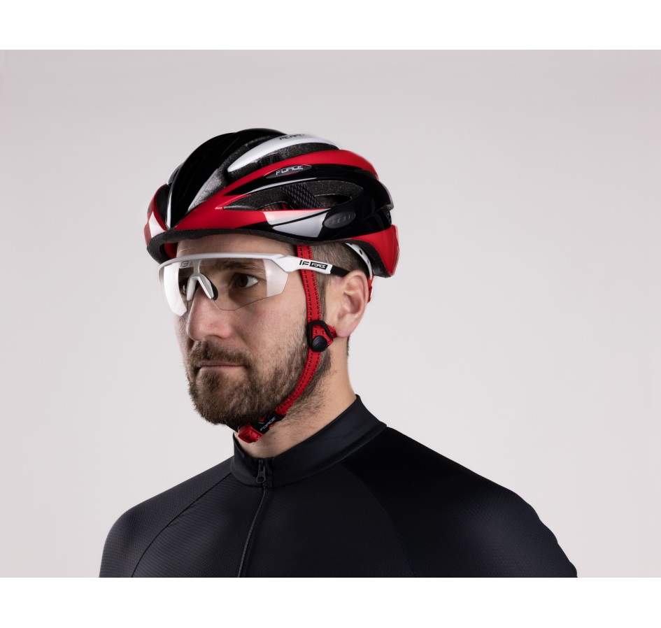 helmet FORCE ROAD, black-red-white