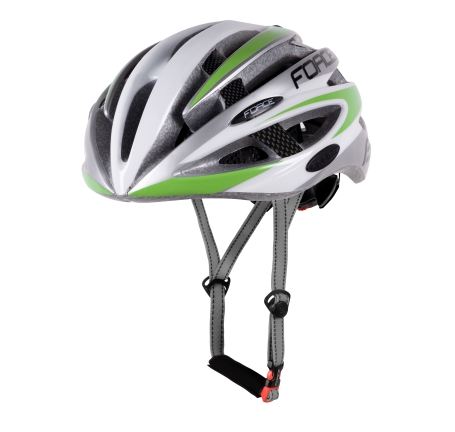 helmet FORCE ROAD, white-green